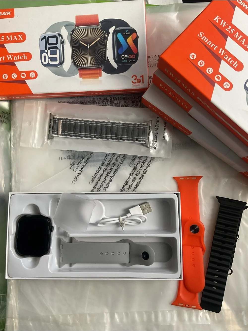MAX Smart Watch KW25- Orange/Black Brand New. We have intact box